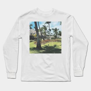 Stunning Garden with Beautiful Palm Trees Long Sleeve T-Shirt